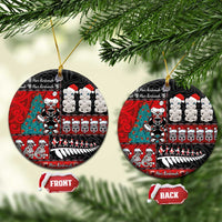 New Zealand Christmas Ceramic Ornament Maori Christmas Spirit - Meri Kirihimete LT03 Circle Black - Polynesian Pride