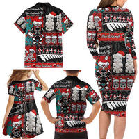 New Zealand Christmas Family Matching Long Sleeve Bodycon Dress and Hawaiian Shirt Maori Christmas Spirit - Meri Kirihimete LT03 - Polynesian Pride