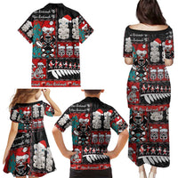 New Zealand Christmas Family Matching Puletasi and Hawaiian Shirt Maori Christmas Spirit - Meri Kirihimete LT03 - Polynesian Pride
