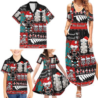 New Zealand Christmas Family Matching Summer Maxi Dress and Hawaiian Shirt Maori Christmas Spirit - Meri Kirihimete LT03 - Polynesian Pride