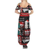 New Zealand Christmas Family Matching Summer Maxi Dress and Hawaiian Shirt Maori Christmas Spirit - Meri Kirihimete LT03 - Polynesian Pride
