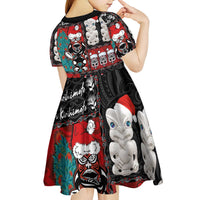 New Zealand Christmas Kid Short Sleeve Dress Maori Christmas Spirit - Meri Kirihimete LT03 - Polynesian Pride