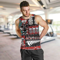 New Zealand Christmas Men Tank Top Maori Christmas Spirit - Meri Kirihimete LT03 Black - Polynesian Pride
