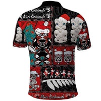New Zealand Christmas Polo Shirt Maori Christmas Spirit - Meri Kirihimete LT03 - Polynesian Pride