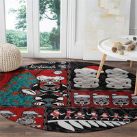 New Zealand Christmas Round Carpet Maori Christmas Spirit - Meri Kirihimete LT03 - Polynesian Pride