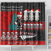 New Zealand Christmas Shower Curtain Maori Christmas Spirit - Meri Kirihimete LT03 - Polynesian Pride