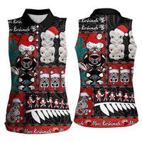 New Zealand Christmas Women Sleeveless Polo Shirt Maori Christmas Spirit - Meri Kirihimete LT03 - Polynesian Pride