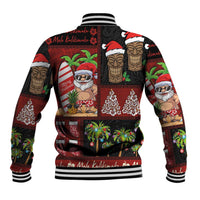 Hawaiian Christmas Baseball Jacket - Mele Kalikimaka Island Holiday Vibes - Black Red LT03 - Polynesian Pride