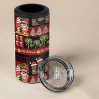 Hawaiian Christmas 4 in 1 Can Cooler Tumbler - Mele Kalikimaka Island Holiday Vibes - Black Red LT03 - Polynesian Pride