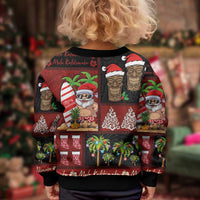 Hawaiian Christmas Kid Ugly Christmas Sweater - Mele Kalikimaka Island Holiday Vibes - Black Red LT03 - Polynesian Pride