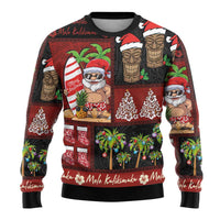 Hawaiian Christmas Ugly Christmas Sweater - Mele Kalikimaka Island Holiday Vibes - Black Red LT03 - Polynesian Pride