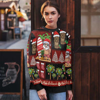 Hawaiian Christmas Ugly Christmas Sweater - Mele Kalikimaka Island Holiday Vibes - Black Red LT03 - Polynesian Pride