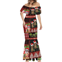 Hawaiian Christmas Mermaid Dress - Mele Kalikimaka Island Holiday Vibes - Black Red LT03 - Polynesian Pride