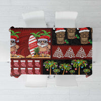 Hawaiian Christmas Tablecloth - Mele Kalikimaka Island Holiday Vibes - Black Red LT03 Black - Red - Polynesian Pride