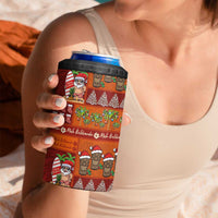 Hawaiian Christmas 4 in 1 Can Cooler Tumbler - Mele Kalikimaka Island Holiday Vibes - Red Orange LT03 - Polynesian Pride
