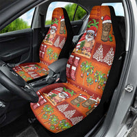 Hawaiian Christmas Car Seat Cover - Mele Kalikimaka Island Holiday Vibes - Red Orange LT03 - Polynesian Pride