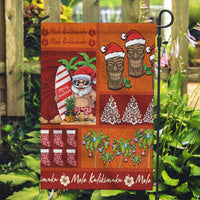 Hawaiian Christmas Garden Flag - Mele Kalikimaka Island Holiday Vibes - Red Orange LT03 Garden Flag Red - Orange - Polynesian Pride