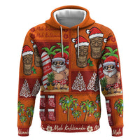 Hawaiian Christmas Hoodie - Mele Kalikimaka Island Holiday Vibes - Red Orange LT03 Pullover Hoodie Red - Orange - Polynesian Pride
