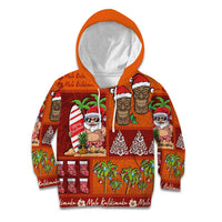 Hawaiian Christmas Kid Hoodie - Mele Kalikimaka Island Holiday Vibes - Red Orange LT03 Hoodie Red - Orange - Polynesian Pride
