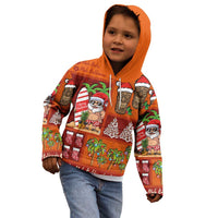 Hawaiian Christmas Kid Hoodie - Mele Kalikimaka Island Holiday Vibes - Red Orange LT03 - Polynesian Pride