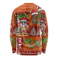 Hawaiian Christmas Long Sleeve Shirt - Mele Kalikimaka Island Holiday Vibes - Red Orange LT03 - Polynesian Pride