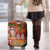 Hawaiian Christmas Luggage Cover - Mele Kalikimaka Island Holiday Vibes - Red Orange LT03 - Polynesian Pride