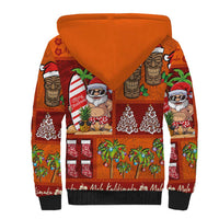 Hawaiian Christmas Sherpa Hoodie - Mele Kalikimaka Island Holiday Vibes - Red Orange LT03 - Polynesian Pride