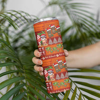 Hawaiian Christmas Skinny Tumbler - Mele Kalikimaka Island Holiday Vibes - Red Orange LT03 - Polynesian Pride