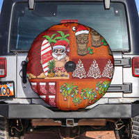 Hawaiian Christmas Spare Tire Cover - Mele Kalikimaka Island Holiday Vibes - Red Orange LT03 Red - Orange - Polynesian Pride