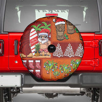 Hawaiian Christmas Spare Tire Cover - Mele Kalikimaka Island Holiday Vibes - Red Orange LT03 - Polynesian Pride