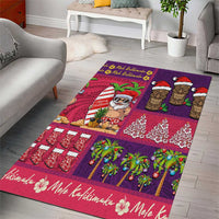 Hawaiian Christmas Area Rug - Mele Kalikimaka Island Holiday Vibes - Pink Purple LT03 - Polynesian Pride
