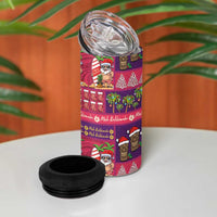 Hawaiian Christmas 4 in 1 Can Cooler Tumbler - Mele Kalikimaka Island Holiday Vibes - Pink Purple LT03 - Polynesian Pride