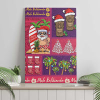 Hawaiian Christmas Canvas Wall Art - Mele Kalikimaka Island Holiday Vibes - Pink Purple LT03 - Polynesian Pride
