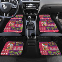 Hawaiian Christmas Car Mats - Mele Kalikimaka Island Holiday Vibes - Pink Purple LT03 Set 4pcs Pink - Purple - Polynesian Pride