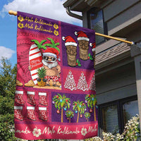 Hawaiian Christmas Garden Flag - Mele Kalikimaka Island Holiday Vibes - Pink Purple LT03 - Polynesian Pride