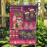 Hawaiian Christmas Garden Flag - Mele Kalikimaka Island Holiday Vibes - Pink Purple LT03 Garden Flag Pink - Purple - Polynesian Pride