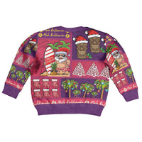Hawaiian Christmas Kid Ugly Christmas Sweater - Mele Kalikimaka Island Holiday Vibes - Pink Purple LT03 - Polynesian Pride