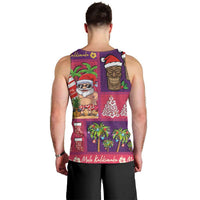 Hawaiian Christmas Men Tank Top - Mele Kalikimaka Island Holiday Vibes - Pink Purple LT03 - Polynesian Pride