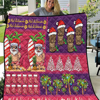 Hawaiian Christmas Quilt - Mele Kalikimaka Island Holiday Vibes - Pink Purple LT03 Pink - Purple - Polynesian Pride