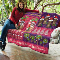 Hawaiian Christmas Quilt - Mele Kalikimaka Island Holiday Vibes - Pink Purple LT03 - Polynesian Pride