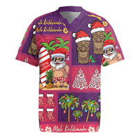 Hawaiian Christmas Rugby Jersey - Mele Kalikimaka Island Holiday Vibes - Pink Purple LT03 Pink - Purple - Polynesian Pride
