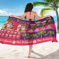 Hawaiian Christmas Sarong - Mele Kalikimaka Island Holiday Vibes - Pink Purple LT03 - Polynesian Pride