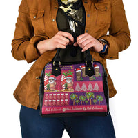 Hawaiian Christmas Shoulder Handbag - Mele Kalikimaka Island Holiday Vibes - Pink Purple LT03 - Polynesian Pride