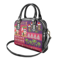 Hawaiian Christmas Shoulder Handbag - Mele Kalikimaka Island Holiday Vibes - Pink Purple LT03 - Polynesian Pride