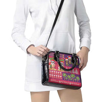 Hawaiian Christmas Shoulder Handbag - Mele Kalikimaka Island Holiday Vibes - Pink Purple LT03 - Polynesian Pride