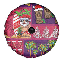 Hawaiian Christmas Spare Tire Cover - Mele Kalikimaka Island Holiday Vibes - Pink Purple LT03 - Polynesian Pride