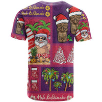 Hawaiian Christmas T Shirt - Mele Kalikimaka Island Holiday Vibes - Pink Purple LT03 - Polynesian Pride