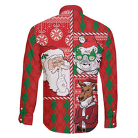 Australian Christmas Family Matching Off The Shoulder Long Sleeve Dress and Hawaiian Shirt - Santa Koala Kangaroo and Holiday Cheer LT03 - Polynesian Pride