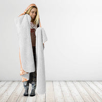 Bula Fiji Hooded Blanket Tropical Flower and Tapa Pattern Peach Fuzz Color LT03 - Polynesian Pride