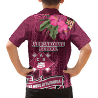 Fiji Adi Cakobau School Family Matching Summer Maxi Dress and Hawaiian Shirt Tropical Flower and Tapa Pattern LT03 - Polynesian Pride